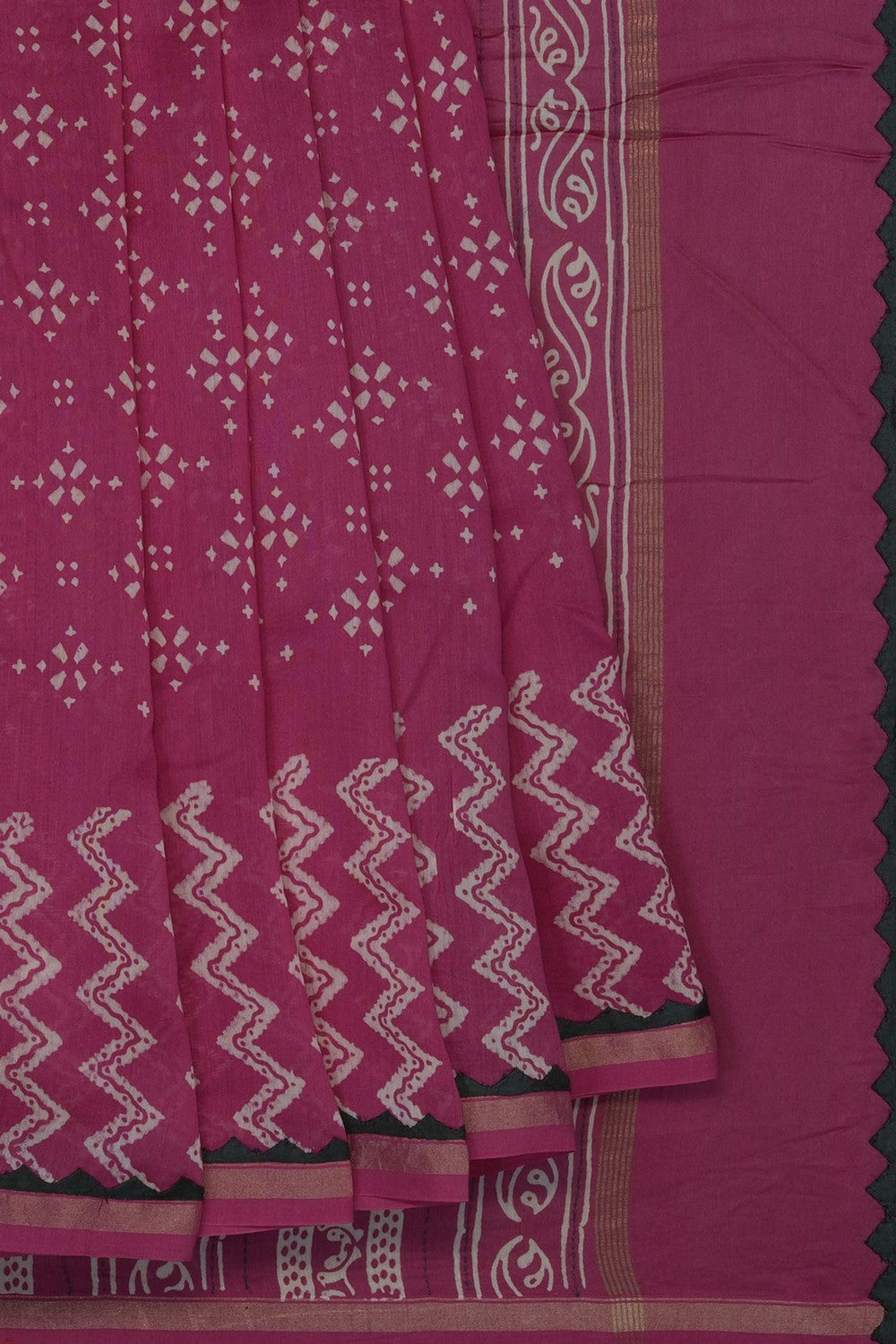 Image of Chanderi Silk Cotton Pink Saree
