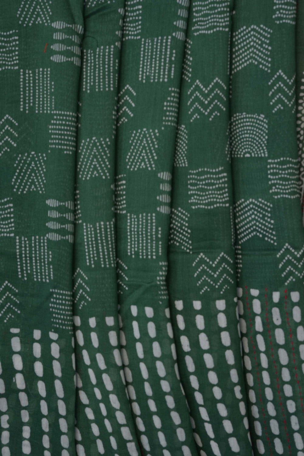 Image of Green Chanderi Silk Cotton Saree
