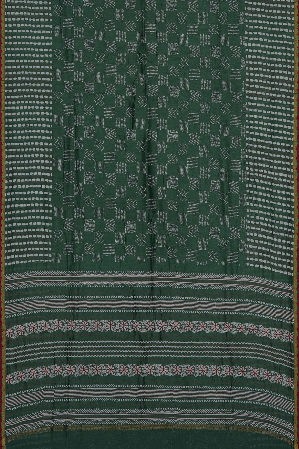 Image of Green Chanderi Silk Cotton Saree