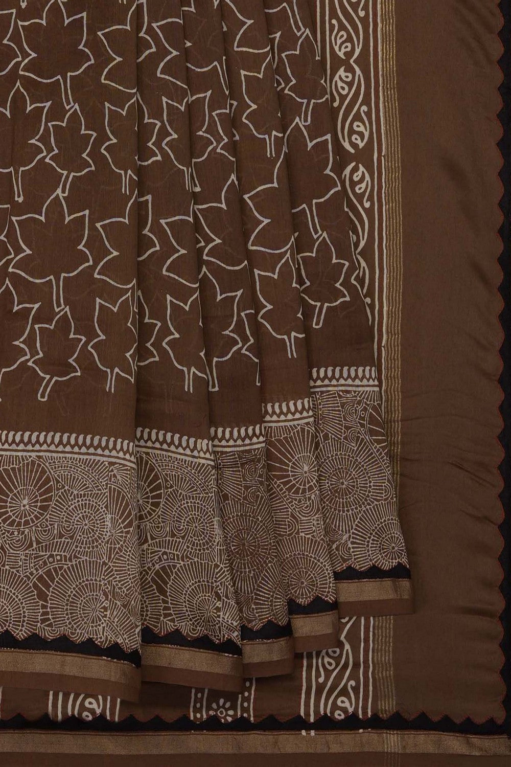 Image of Brown Chanderi Silk Cotton Saree