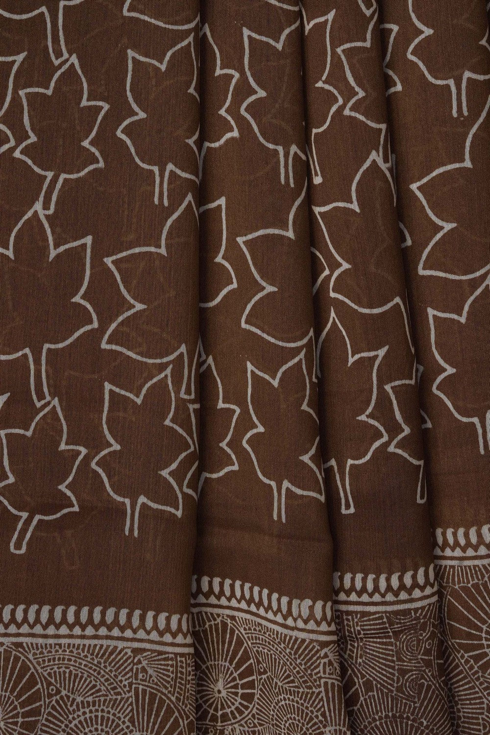 Image of Brown Chanderi Silk Cotton Saree