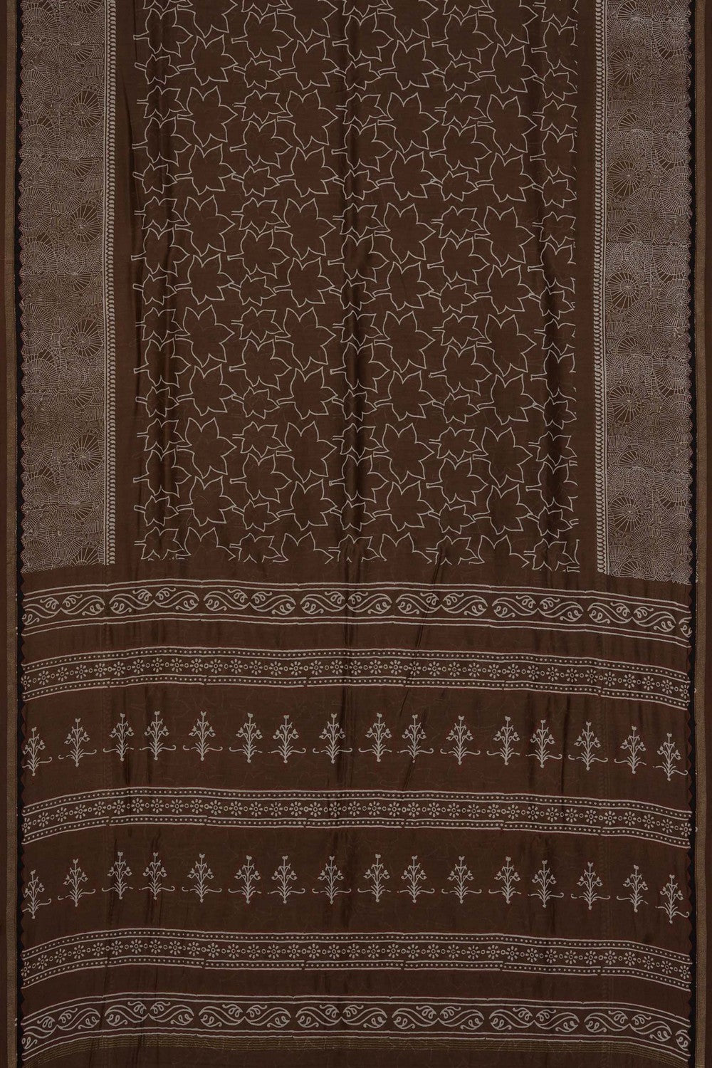 Image of Brown Chanderi Silk Cotton Saree