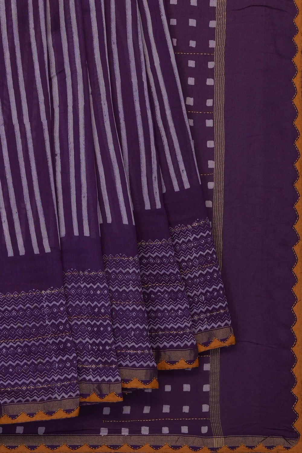 Image of Purple Chanderi Silk Cotton Saree