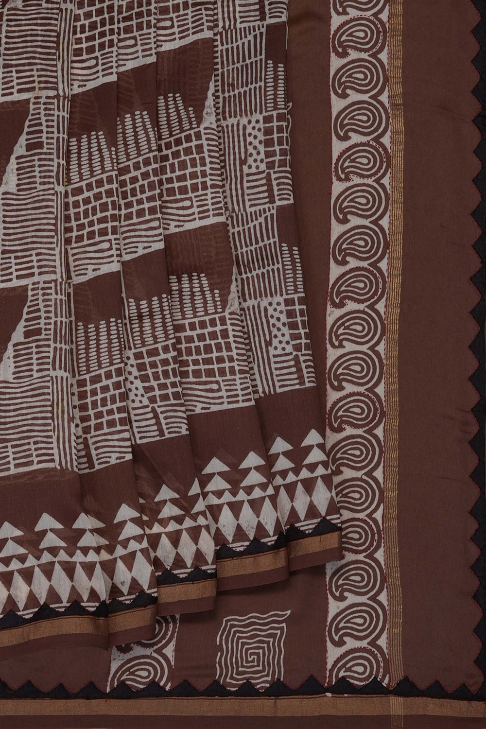 Image of Brown Chanderi Silk Cotton Saree
