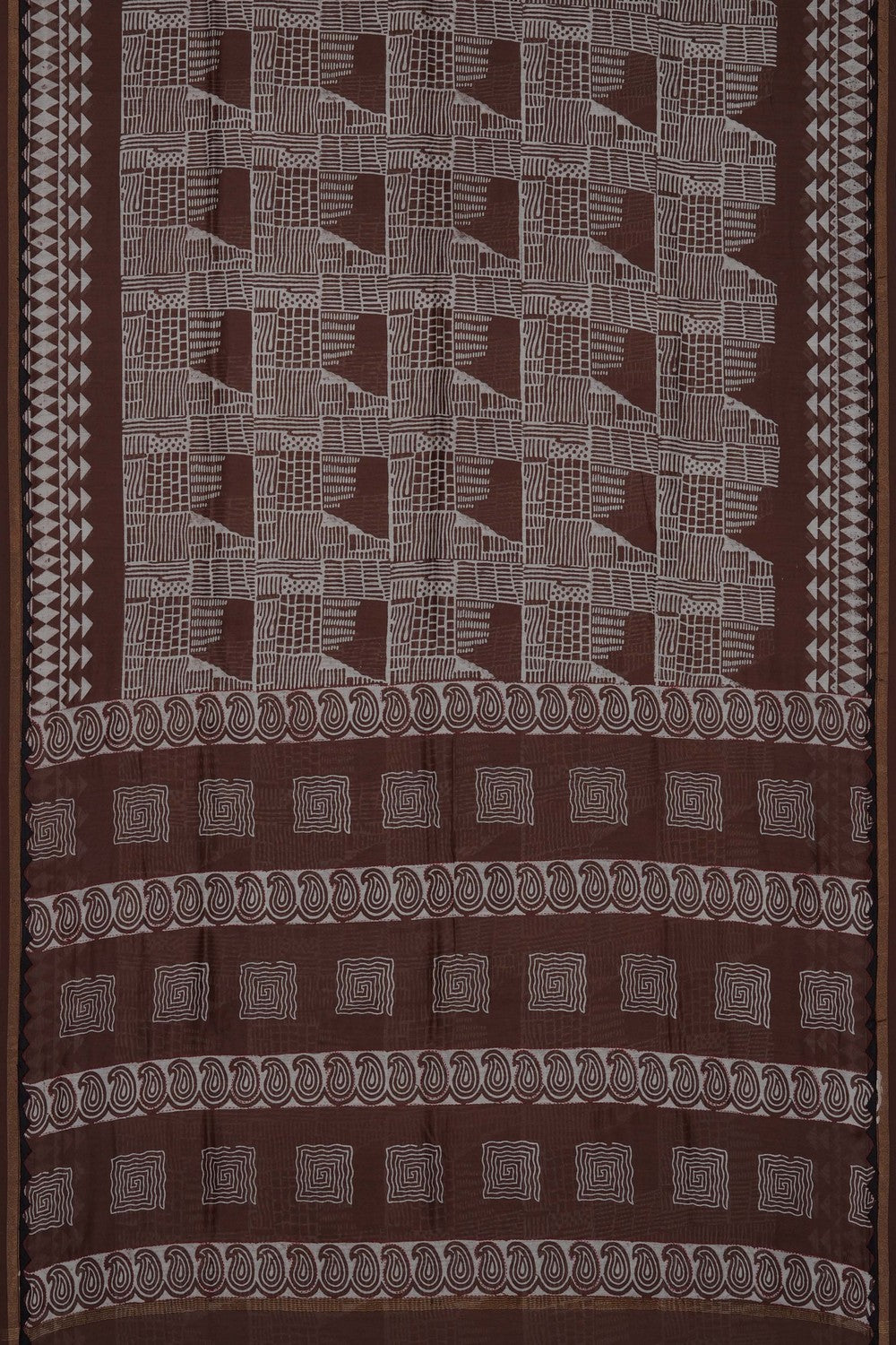 Image of Brown Chanderi Silk Cotton Saree