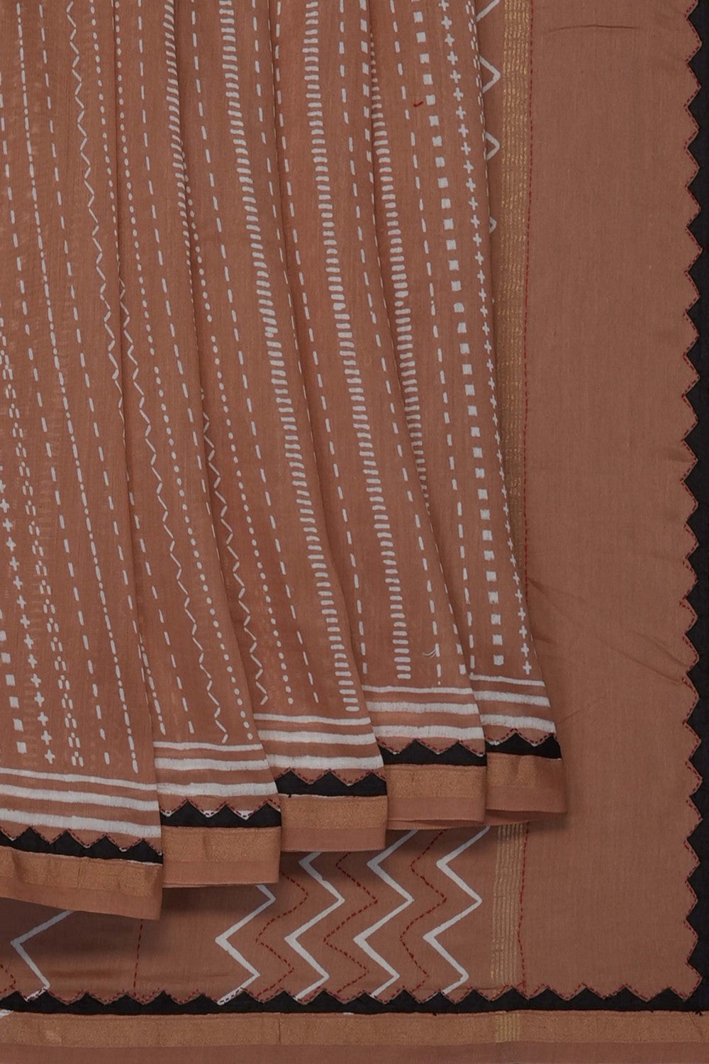 Image of Brown Chanderi Silk Cotton Saree