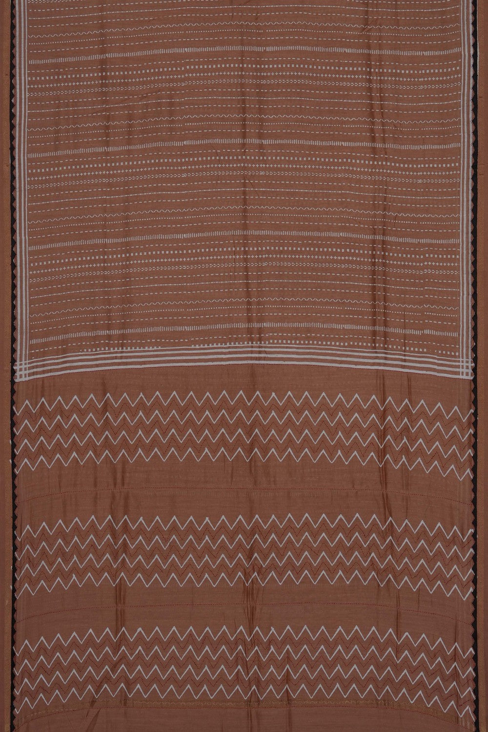 Image of Brown Chanderi Silk Cotton Saree
