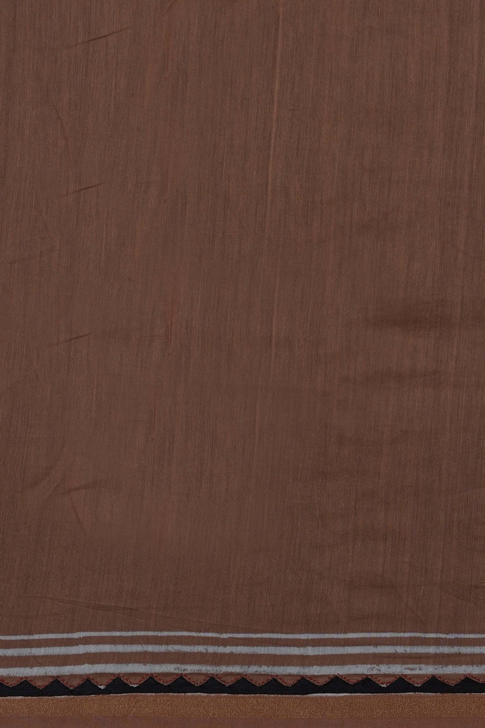Image of Brown Chanderi Silk Cotton Saree