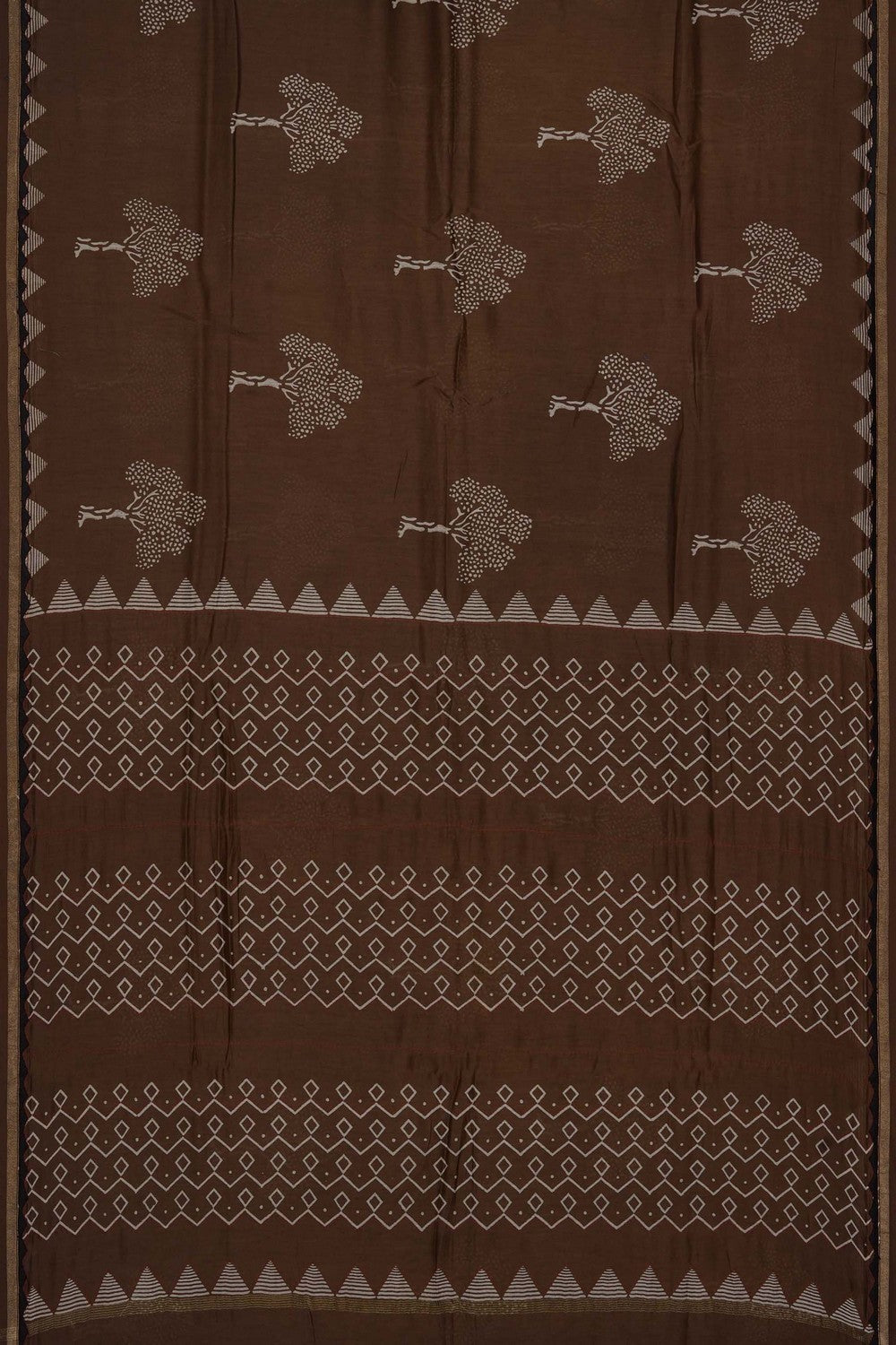 Image of Brown Chanderi Silk Cotton Saree