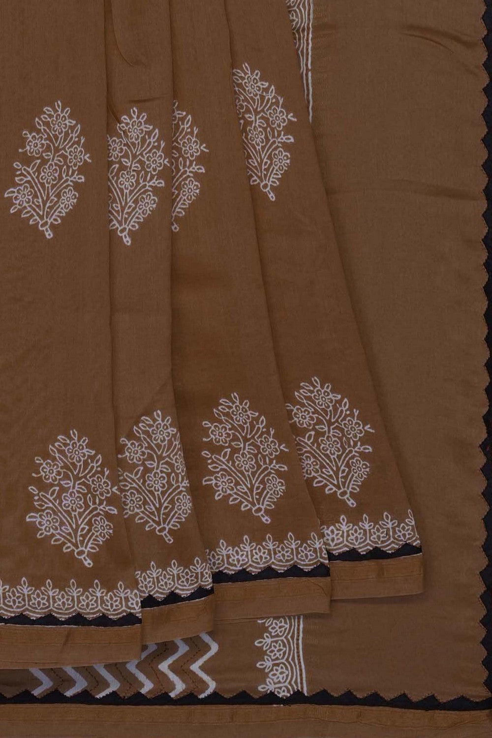 Image of Brown Chanderi Silk Cotton Saree
