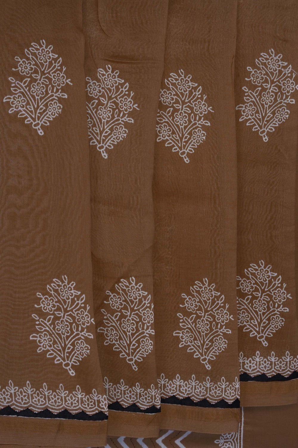 Image of Brown Chanderi Silk Cotton Saree