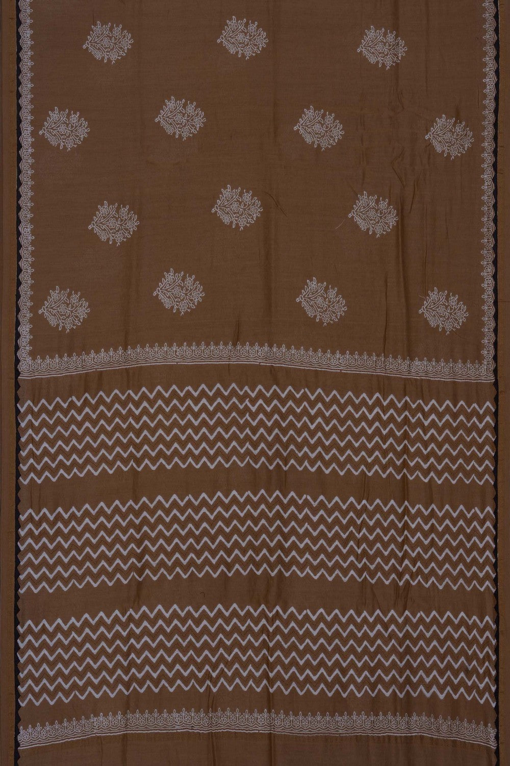 Image of Brown Chanderi Silk Cotton Saree