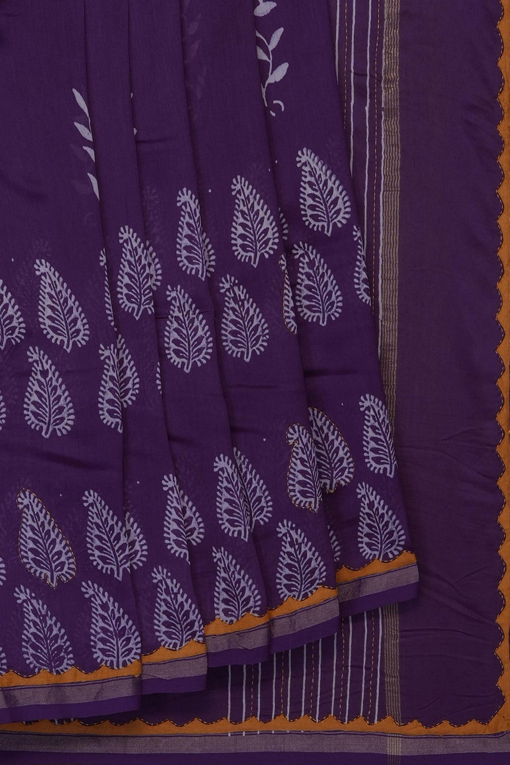 Image of Purple Chanderi Silk Cotton Saree