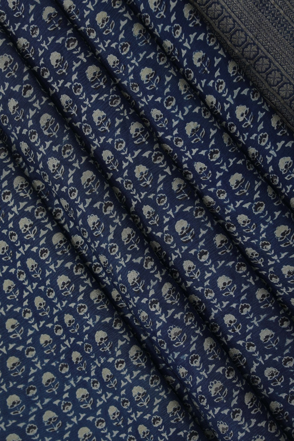 Image of Ajrakh Printed Silk Saree