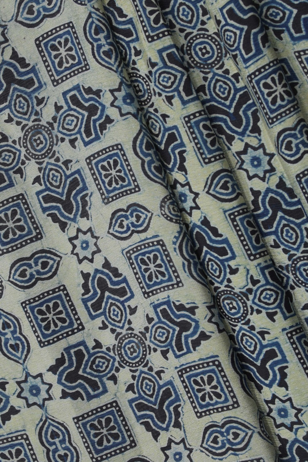 Image of Ajrakh Printed Silk Saree
