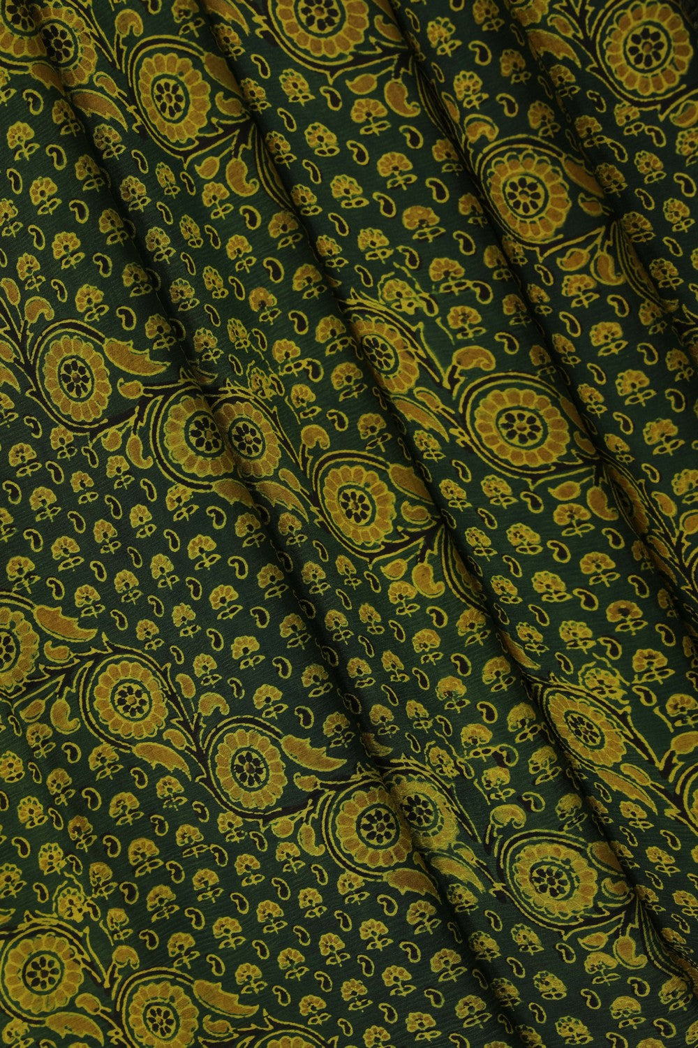 Image of Ajrakh Printed Silk Saree