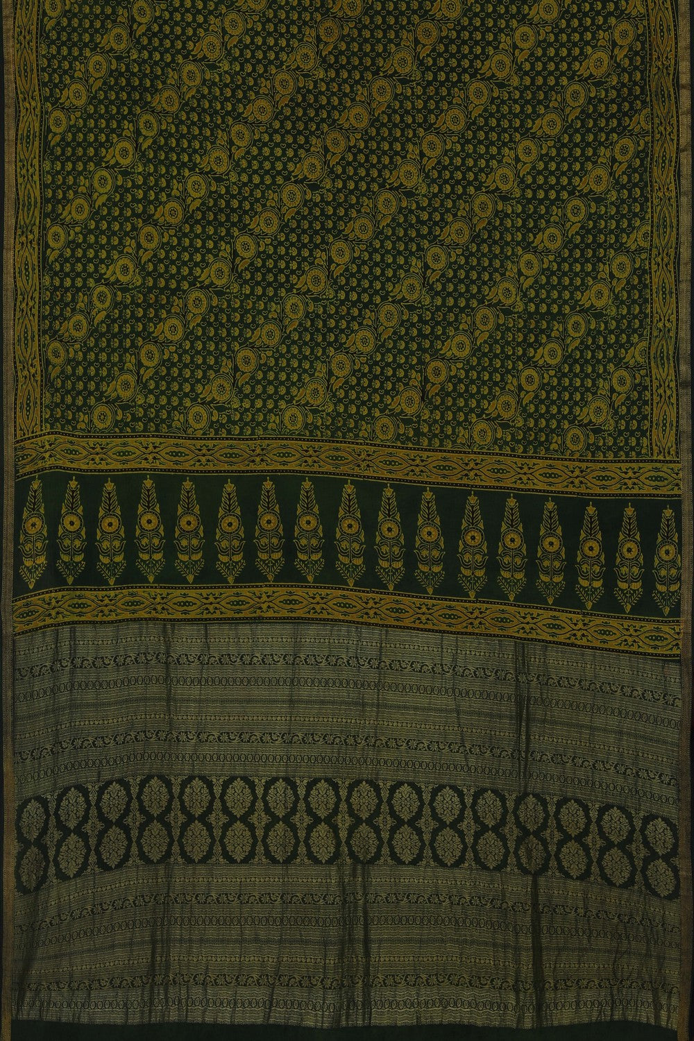 Image of Ajrakh Printed Silk Saree