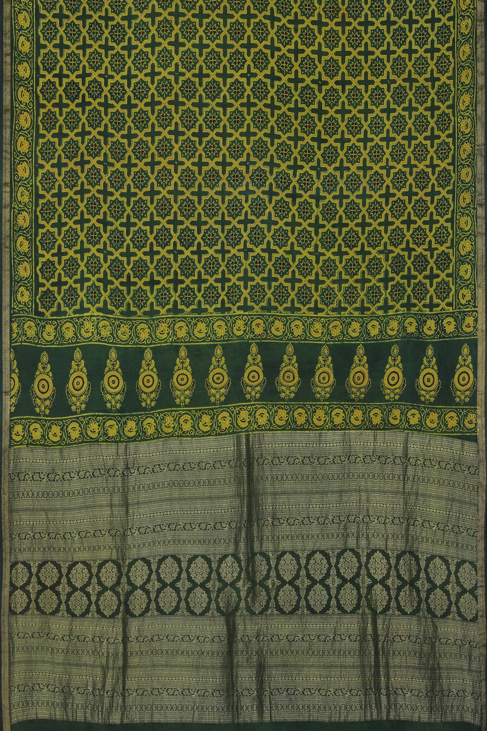 Image of Ajrakh Prints Crepe Silk Saree