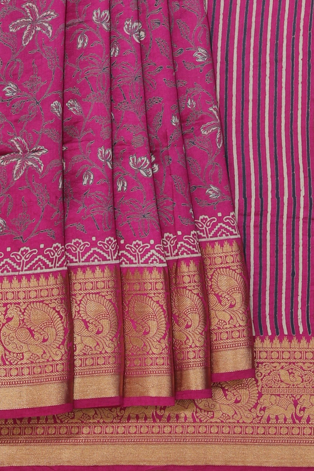 Collection of Bagru Block Printed Saree in a gallery layout