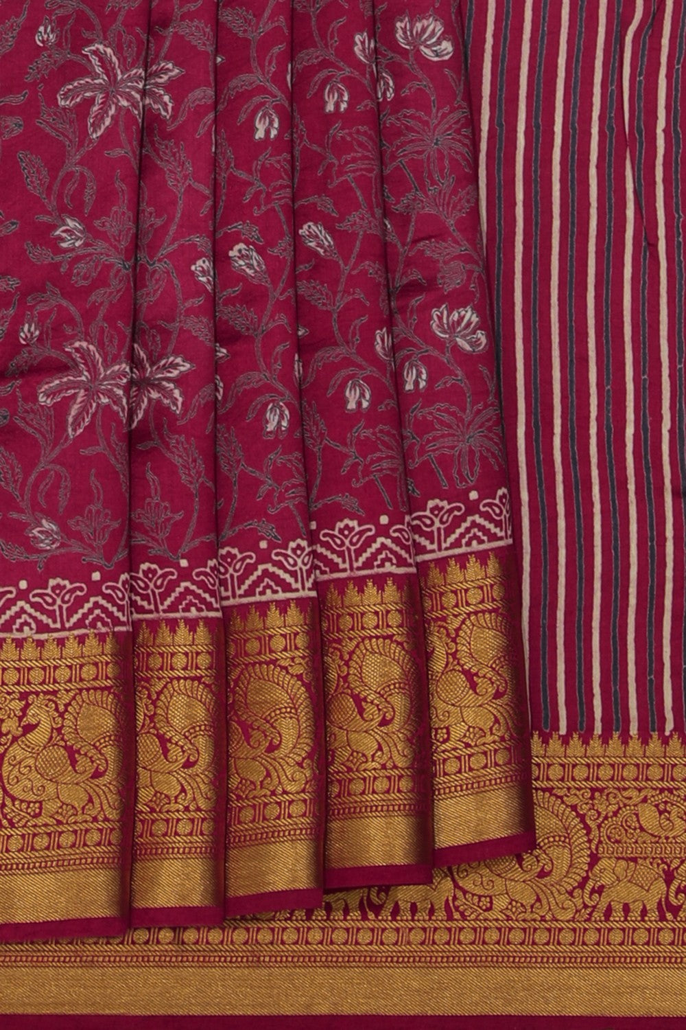 Collection of Bagru Block Printed Saree in a gallery layout