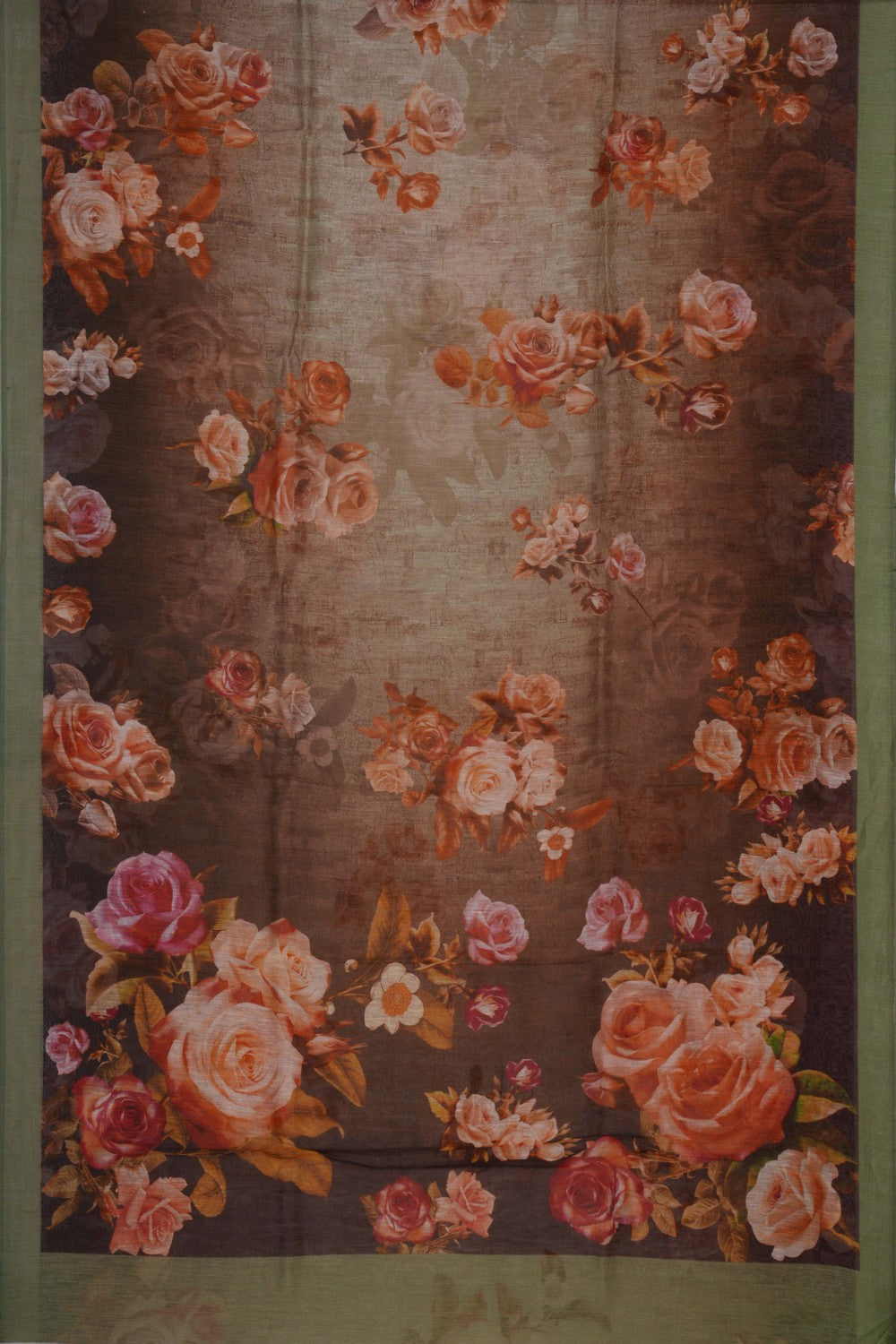 Image of A Floral Print Linen Sare