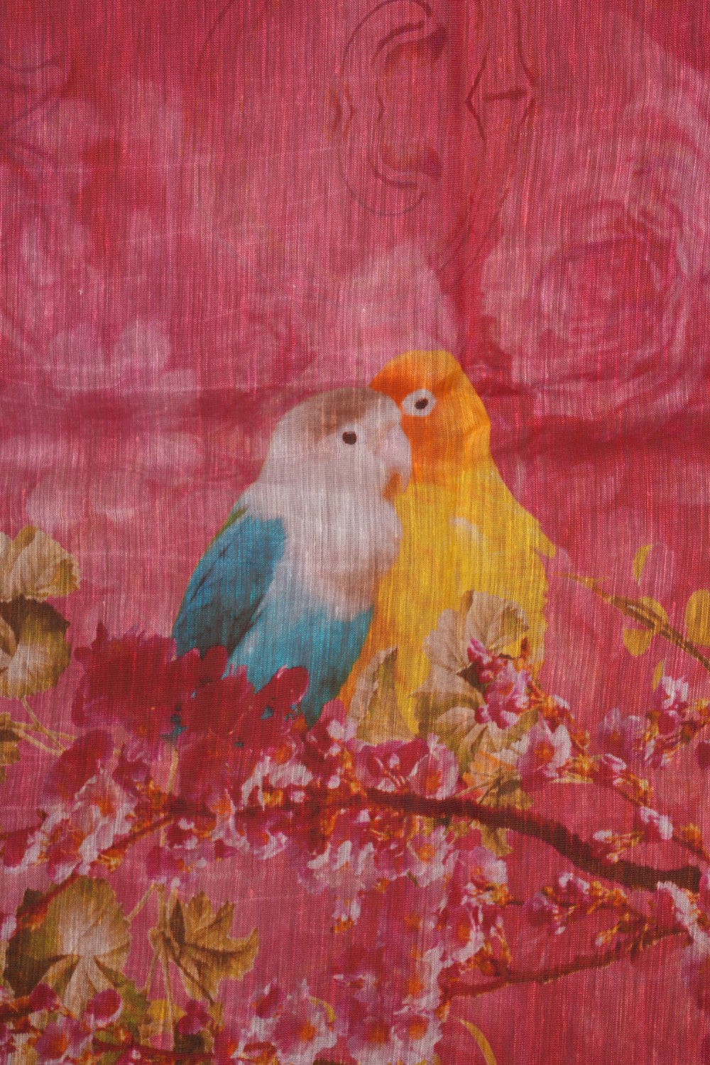 Image of A Floral Print Linen Sare