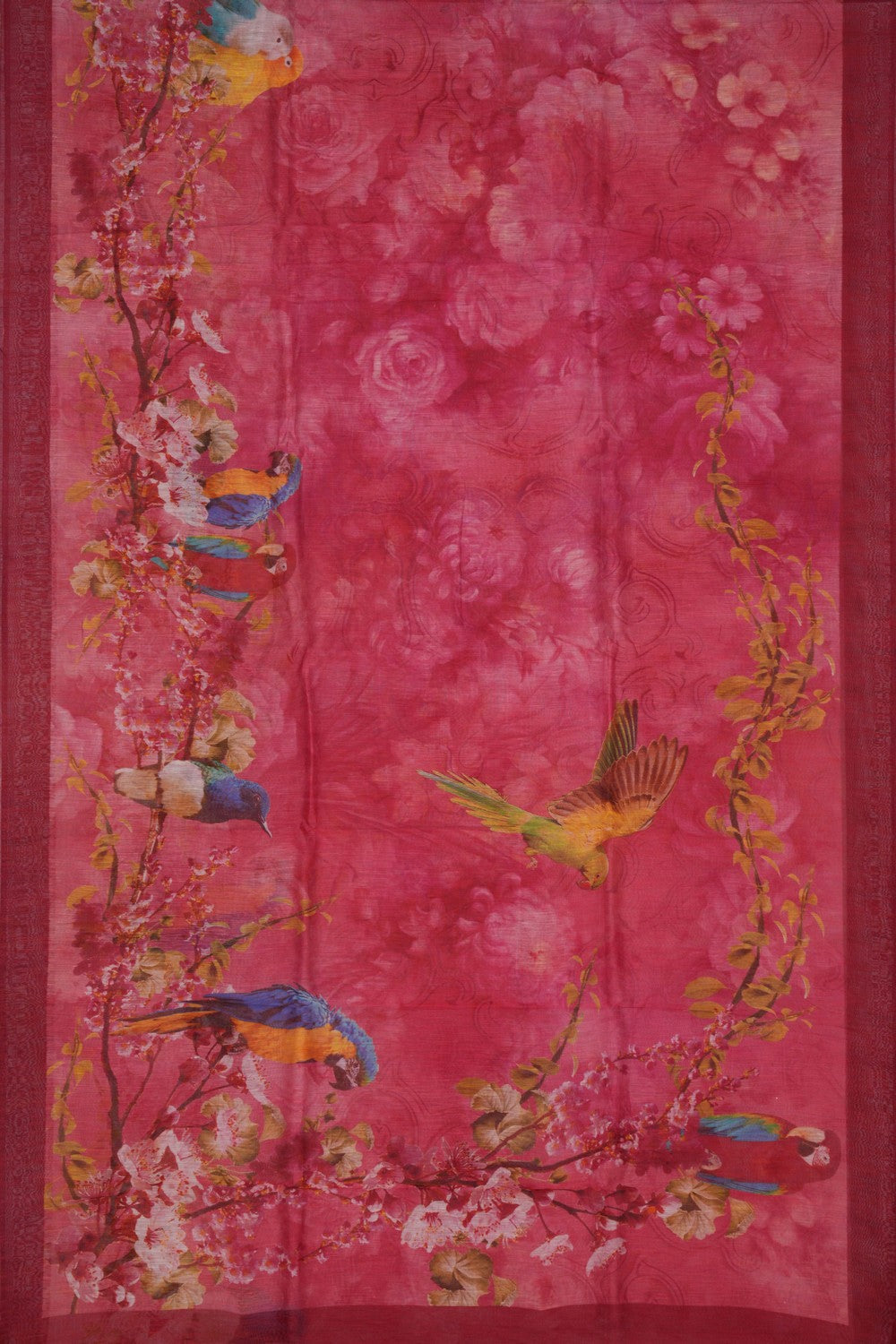 Image of A Floral Print Linen Sare