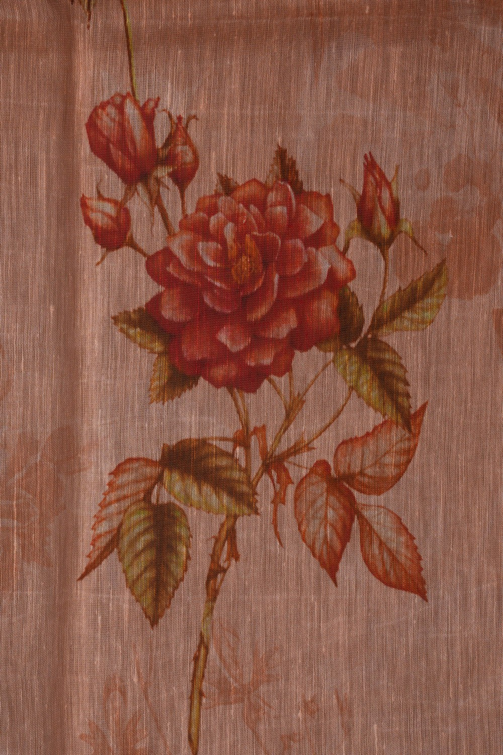 Image of A Floral Print Linen Sare