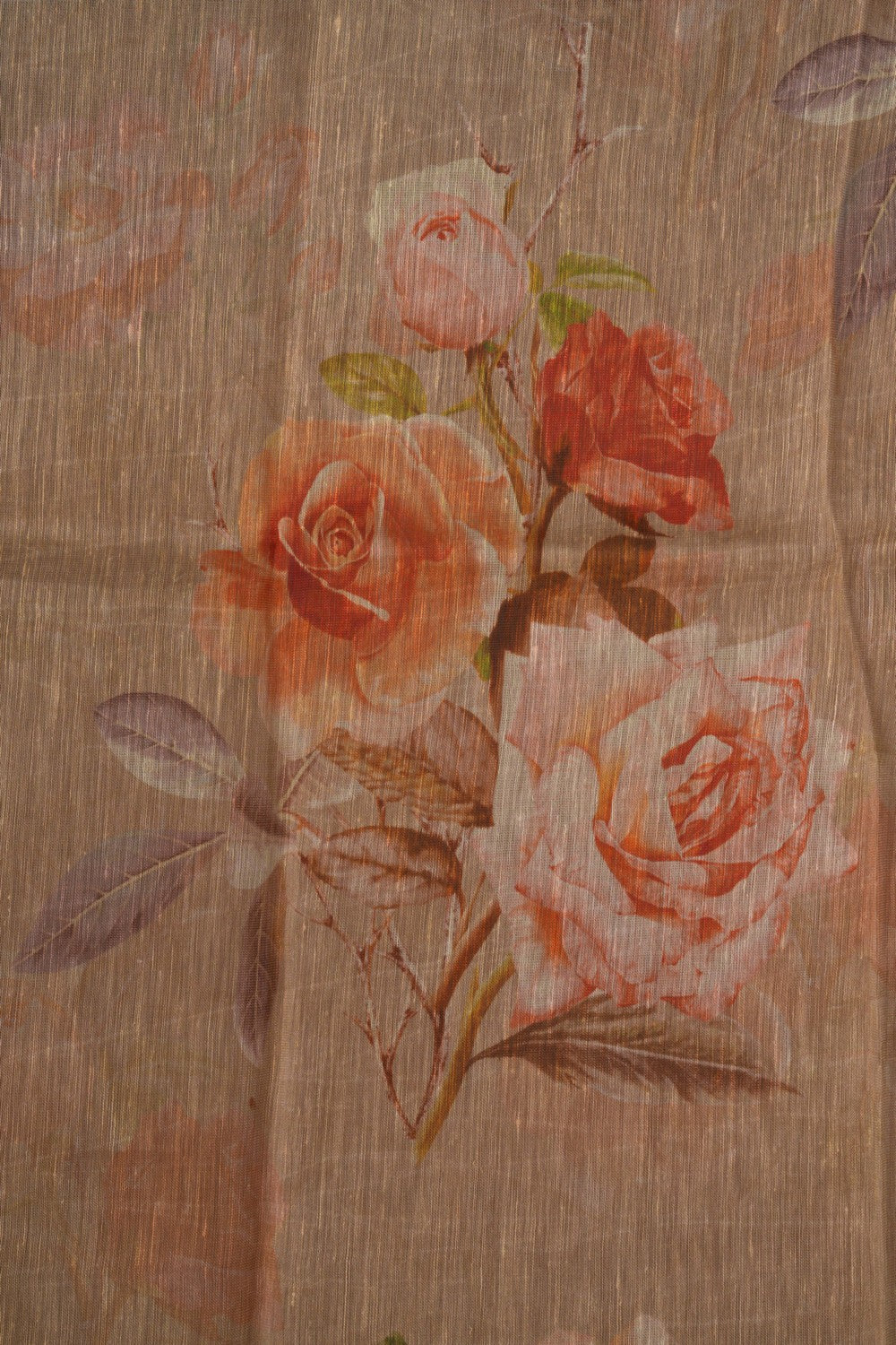 Image of A Floral Print Linen Sare