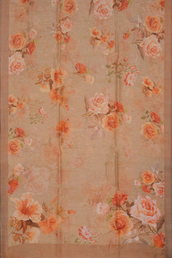 Image of A Floral Print Linen Sare