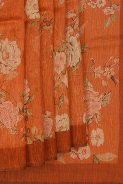 Image of A Floral Print Linen Sare