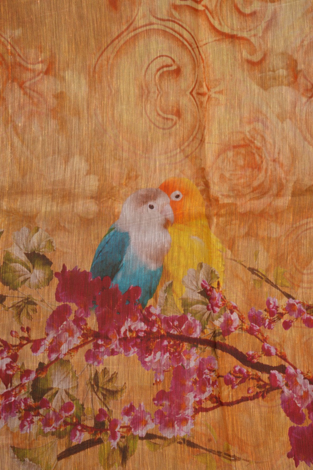 Image of A Floral Print Linen Sare