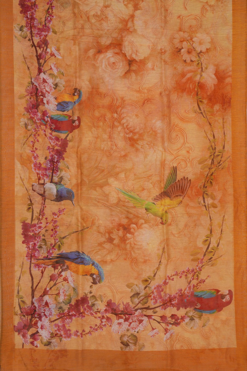 Image of A Floral Print Linen Sare