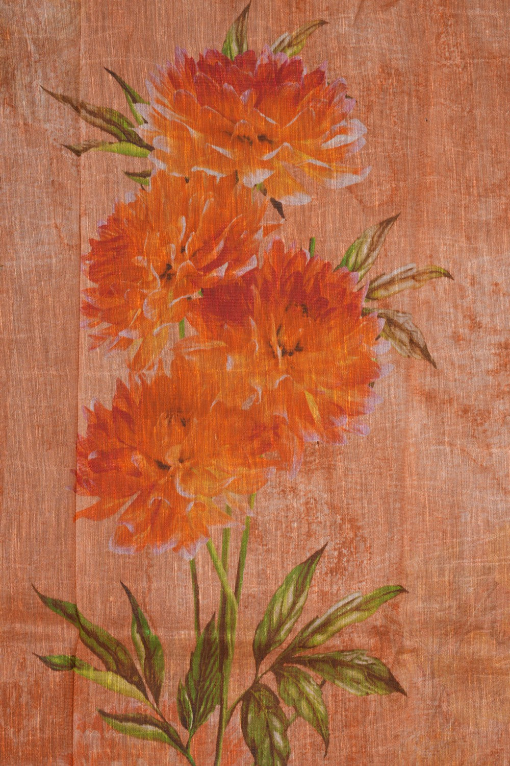 Image of A Floral Print Linen Sare