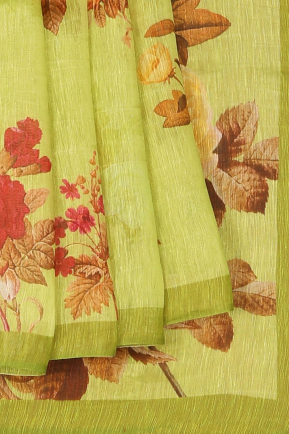 Image of A Floral Print Linen Sare