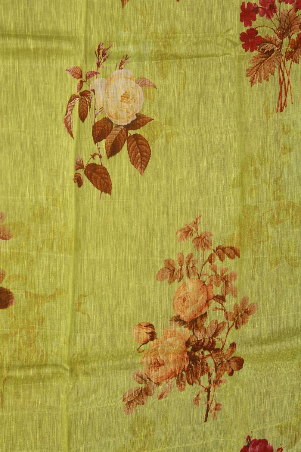 Image of A Floral Print Linen Sare