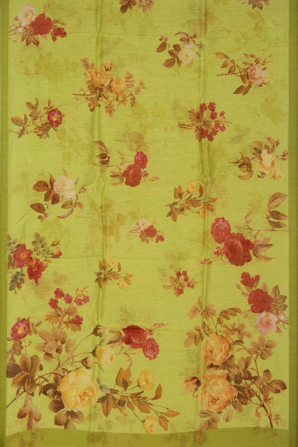 Image of A Floral Print Linen Sare