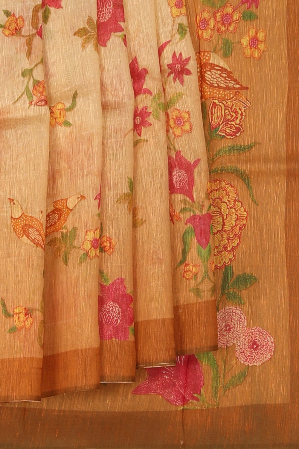 A Floral Print Linen Sare