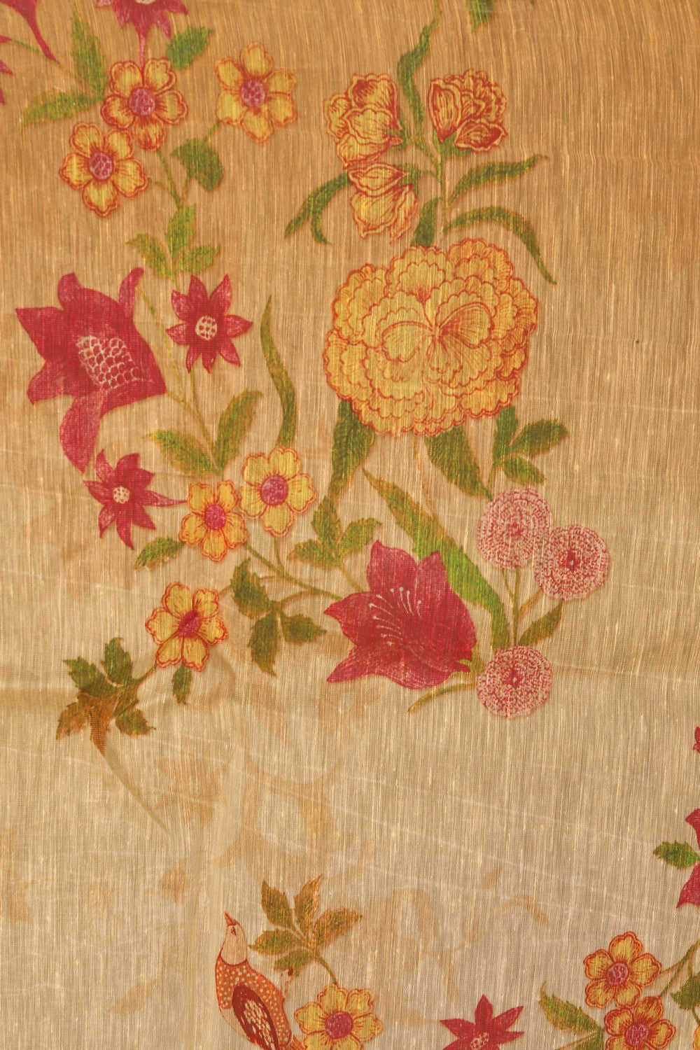 A Floral Print Linen Sare