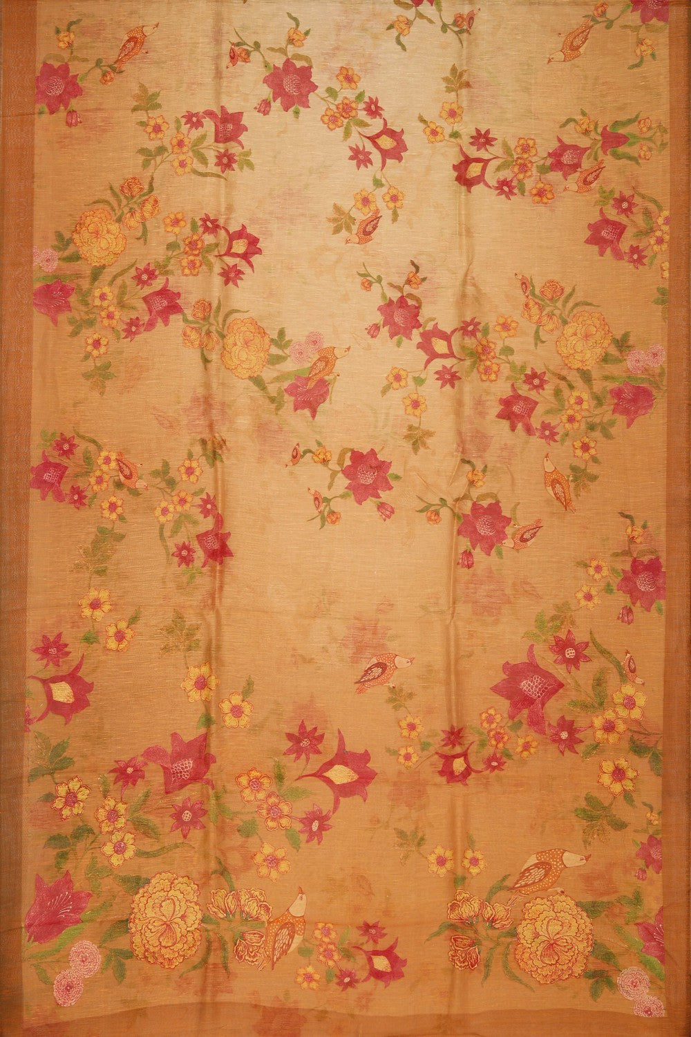 A Floral Print Linen Sare