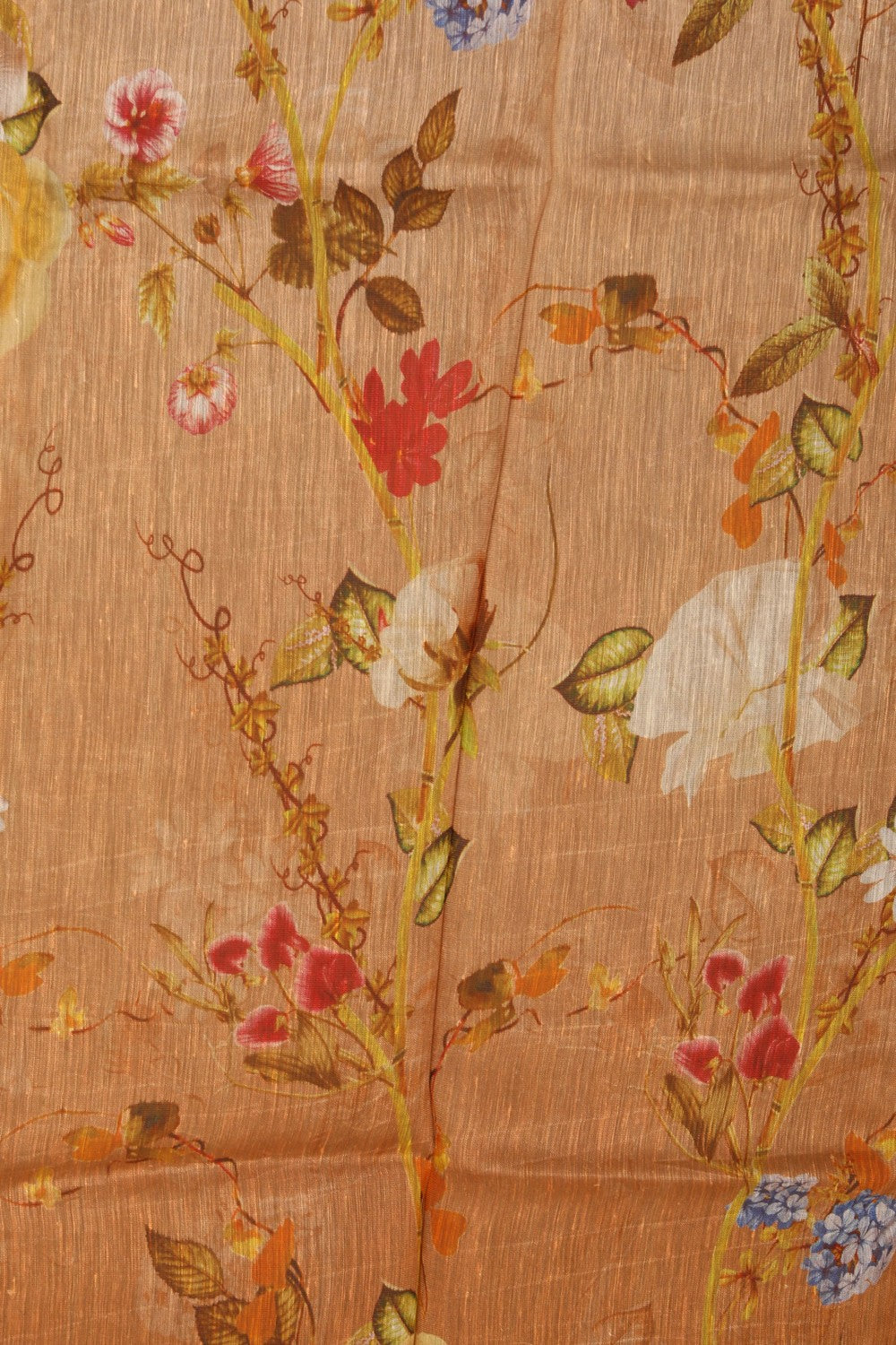 Image of A Floral Print Linen Sare