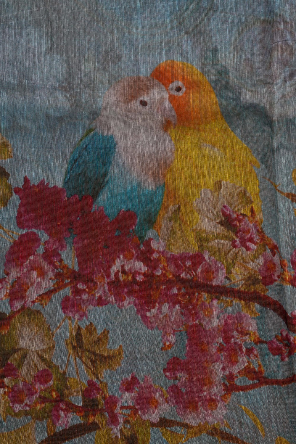A Floral Print Linen Sare