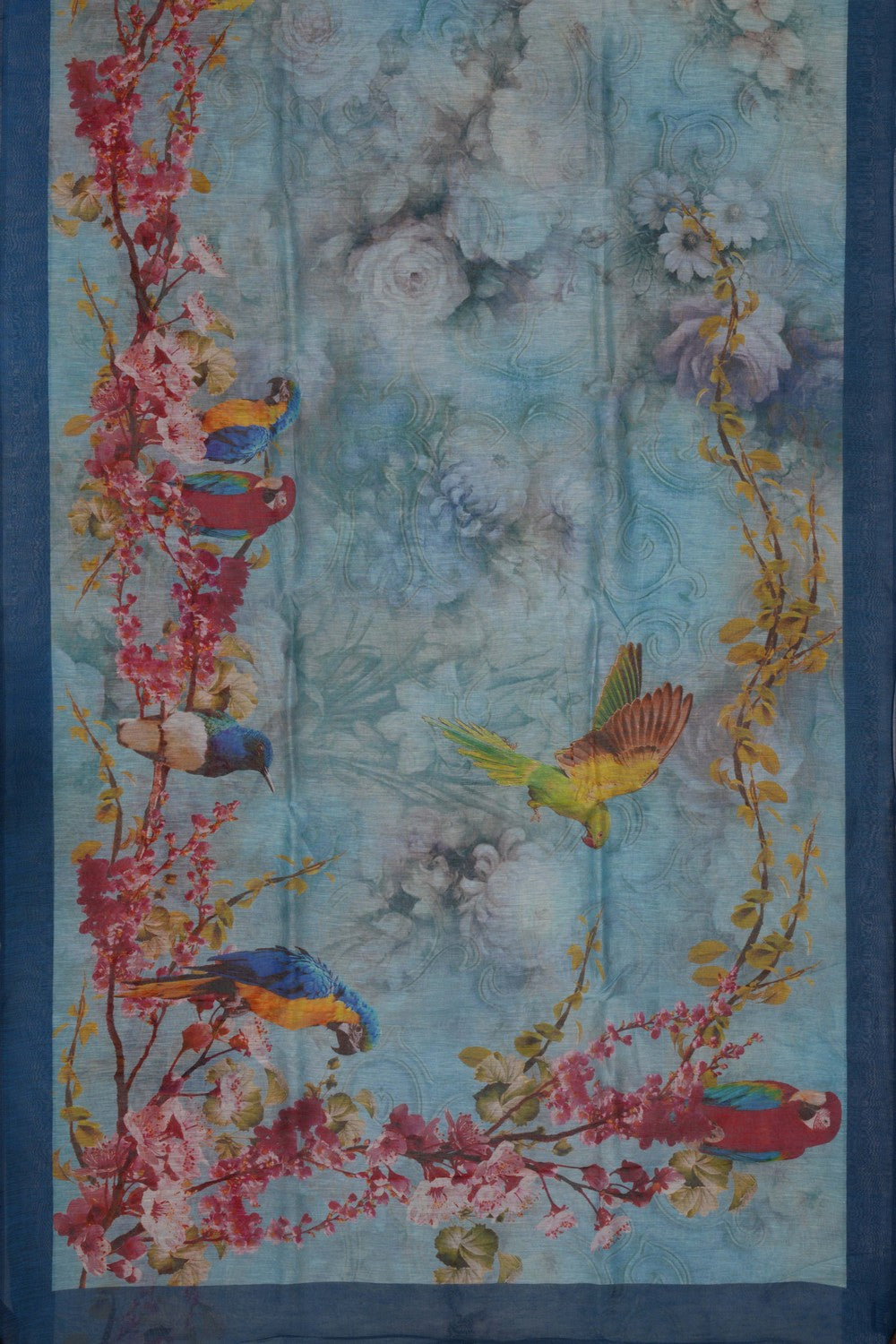 A Floral Print Linen Sare