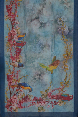 Image of A Floral Print Linen Sare