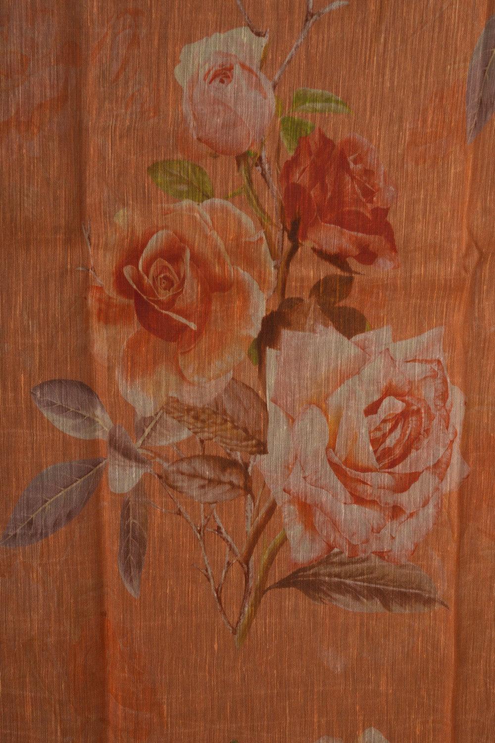 Image of A Floral Print Linen Sare