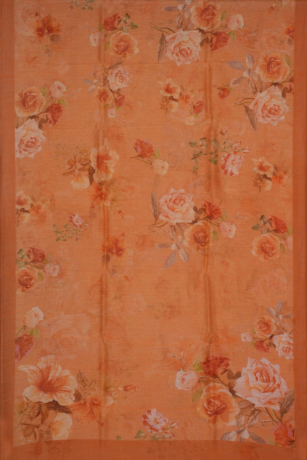 Image of A Floral Print Linen Sare