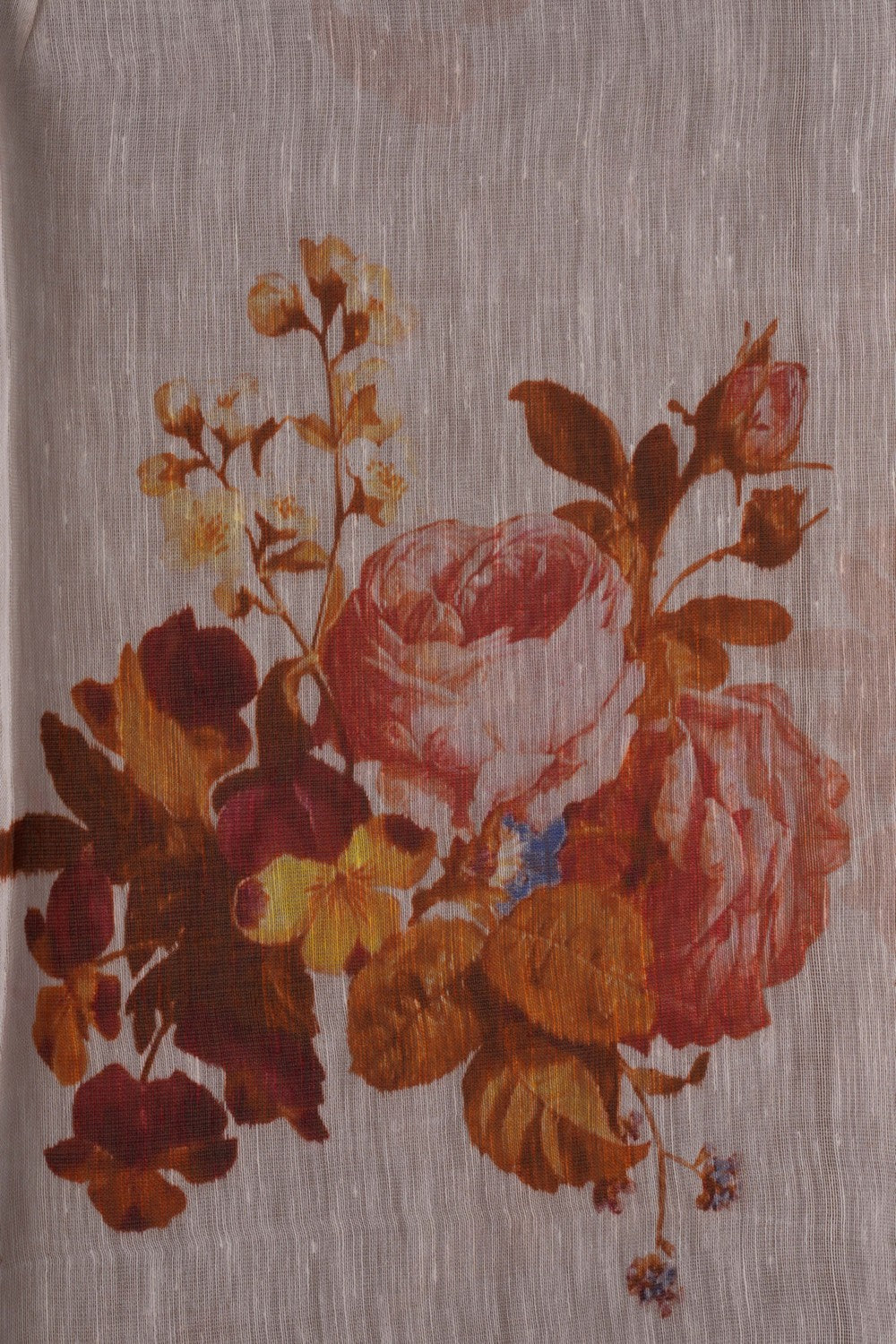 Image of A Floral Print Linen Sare
