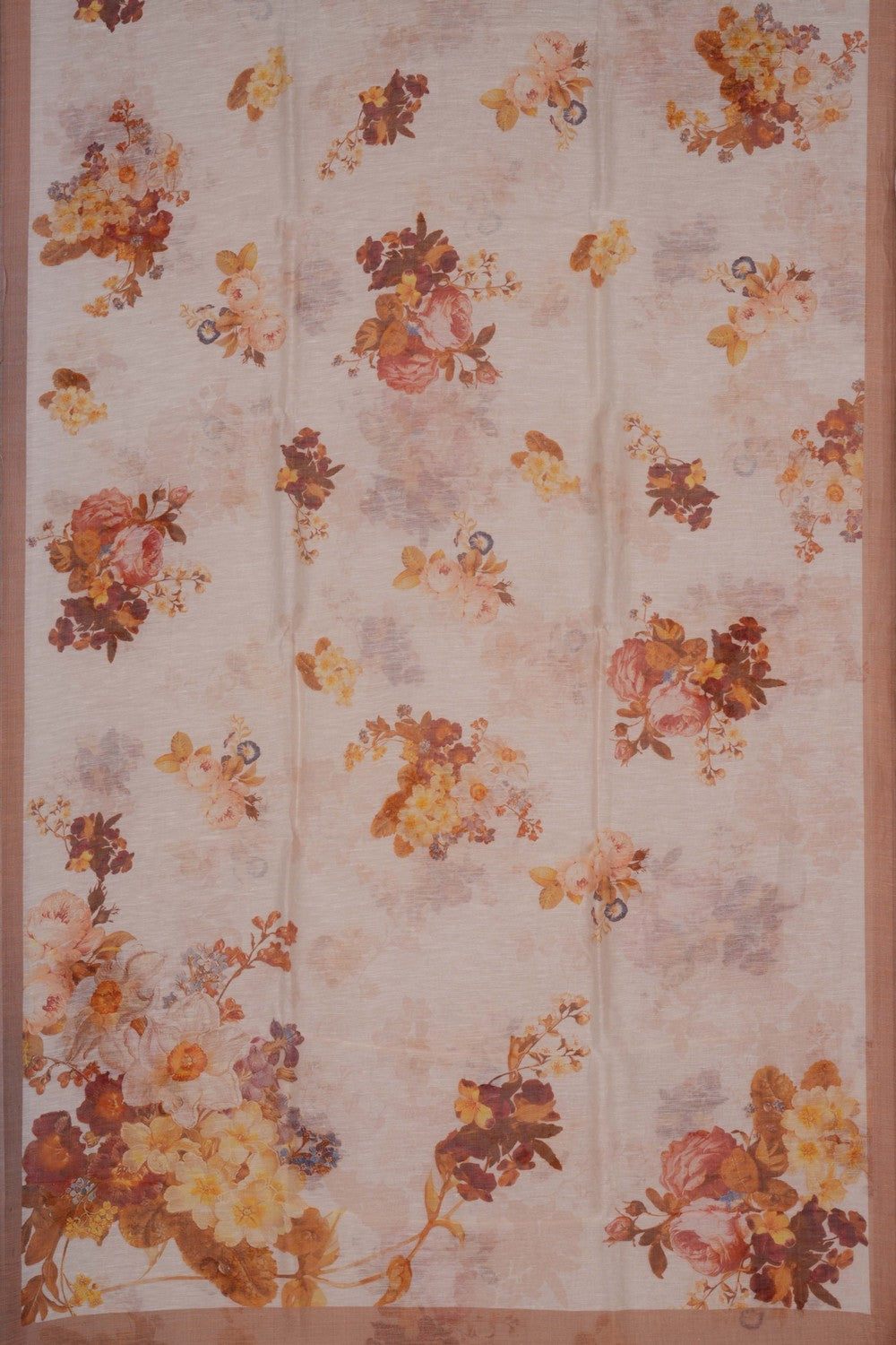 Image of A Floral Print Linen Sare