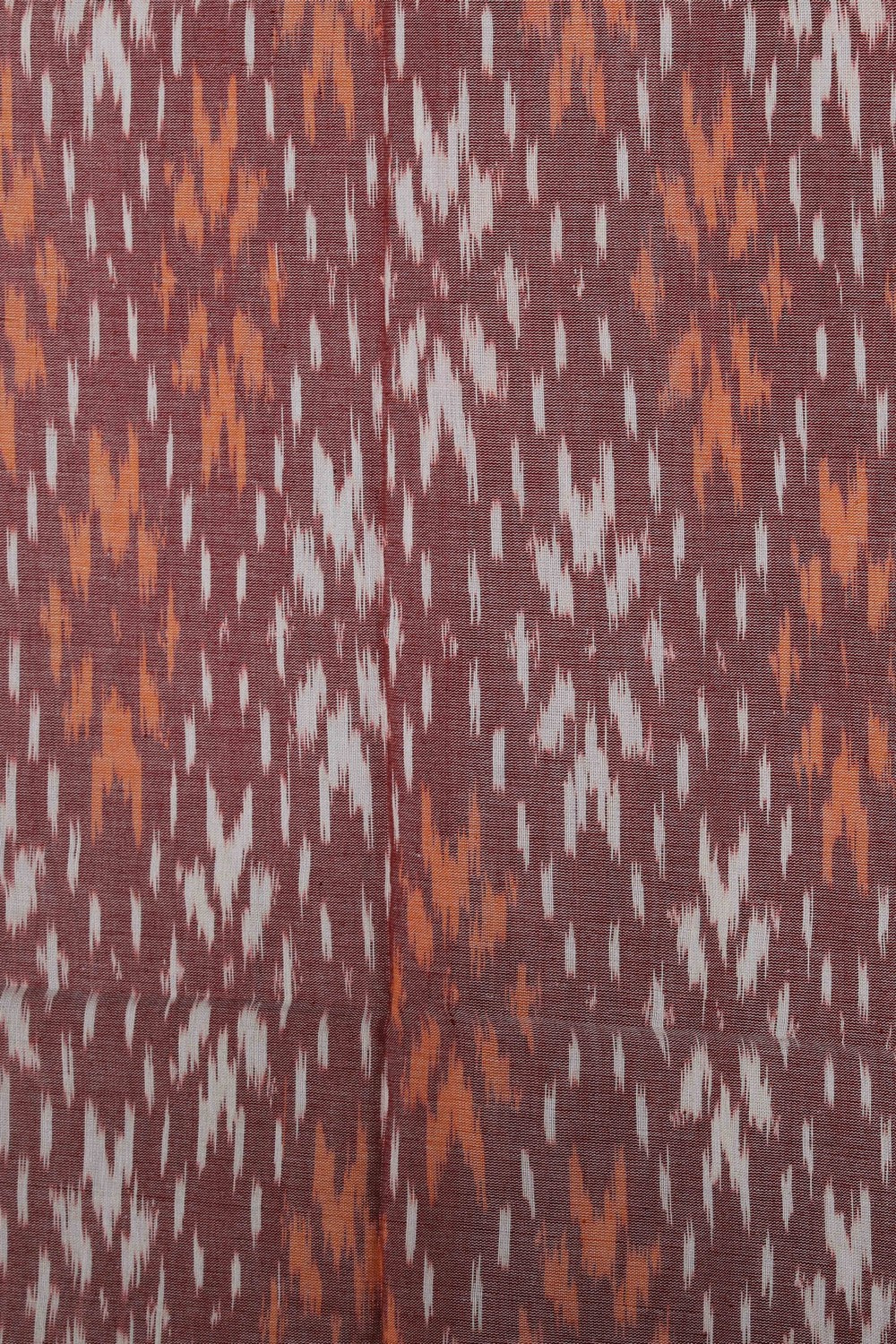 Collection of Pochampally Ikat Cotton Brown Saree in a gallery layout