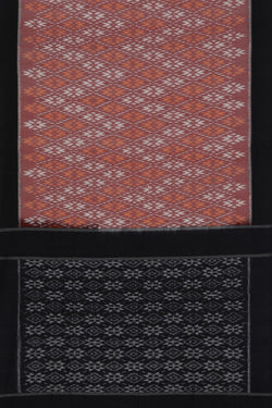 Collection of Pochampally Ikat Cotton Brown Saree in a gallery layout